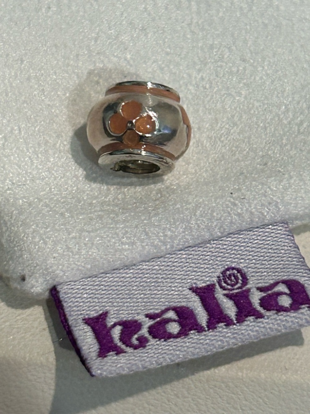 Halia “Pansy” Charm - Sterling Silver/Pink Enamel